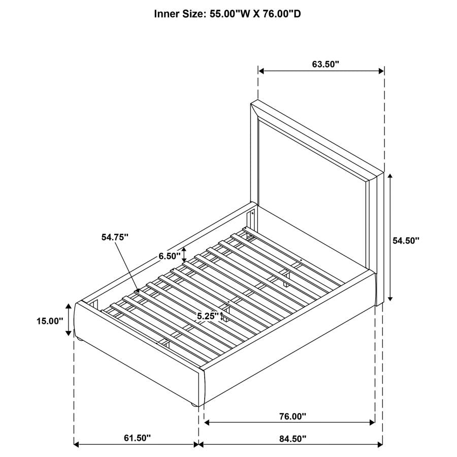 Lawson 54-inch Upholstered Full Platform Bed Light Saddle-zoom-9