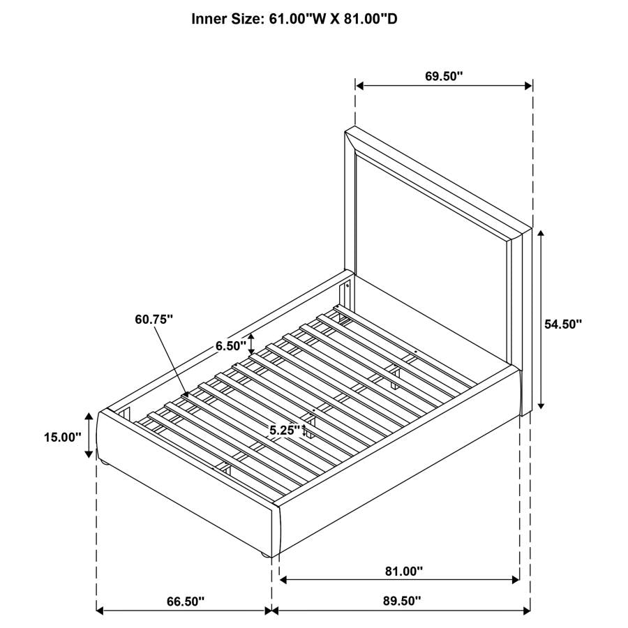 Lawson 54-inch Upholstered Queen Platform Bed Light Saddle-zoom-9