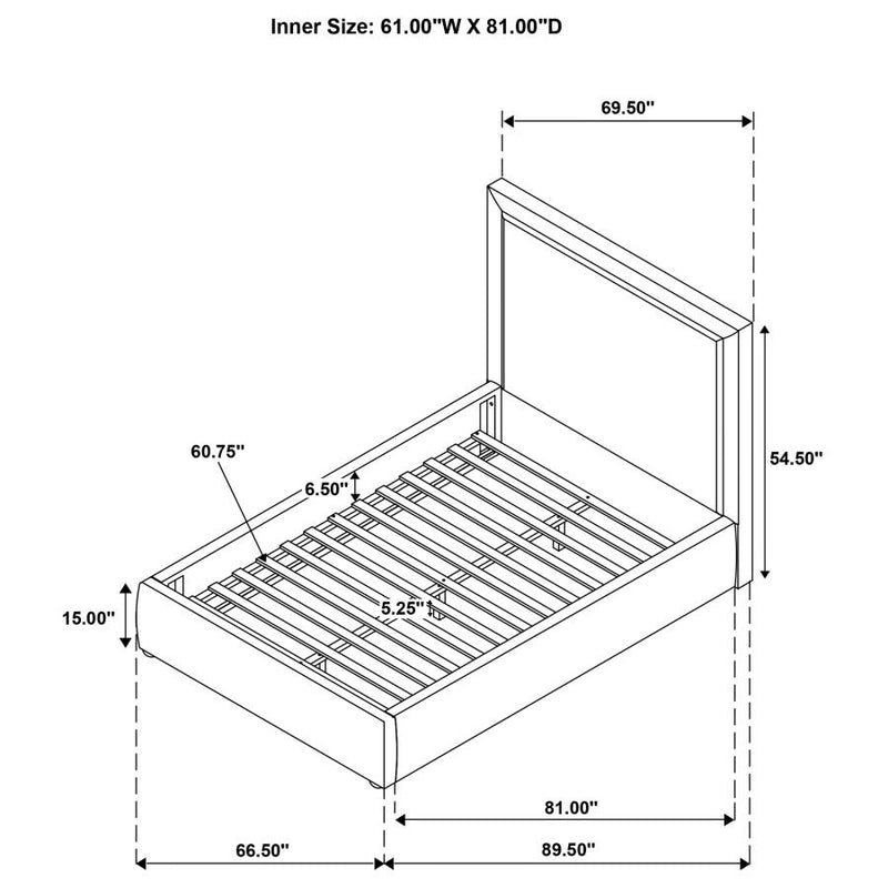 Lawson 54-inch Upholstered Queen Platform Bed Light Saddle-zoom-