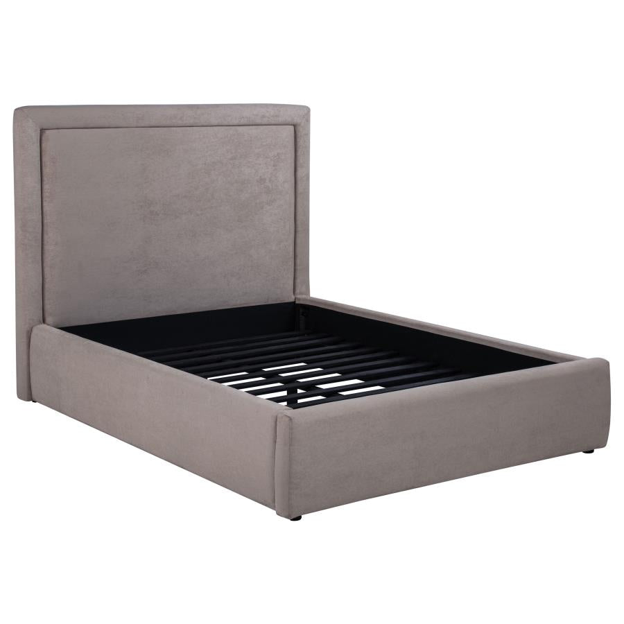 Lawson 54-inch Upholstered Full Panel Platform Bed Mushroom-1