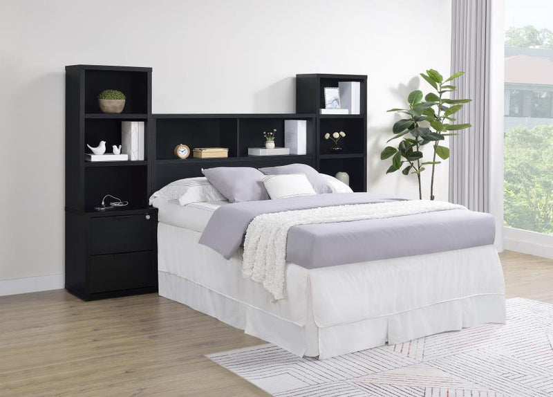Westpark 49-inch Full Bookcase Headboard Black-zoom-