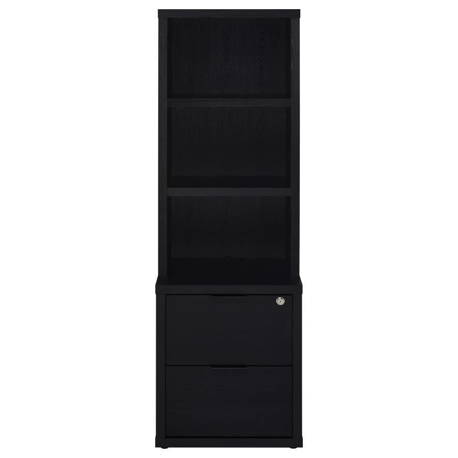 Westpark 3-piece Queen Bedroom Set Bookcase Headboard Black-10