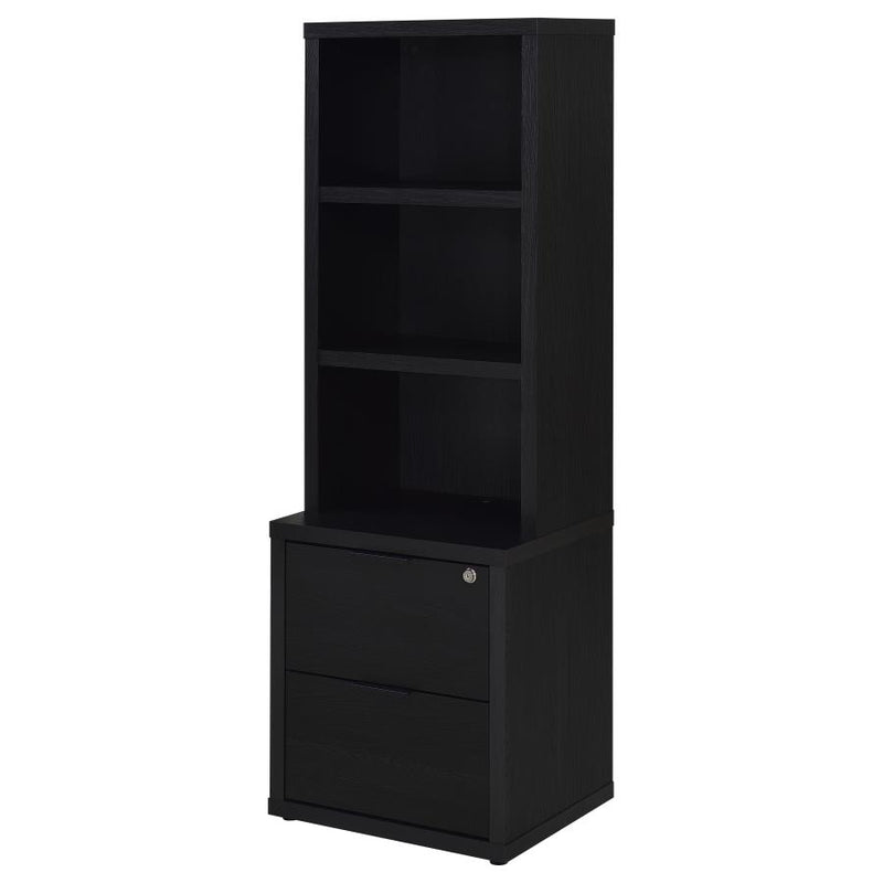 Westpark 3-piece Queen Bedroom Set Bookcase Headboard Black-zoom-