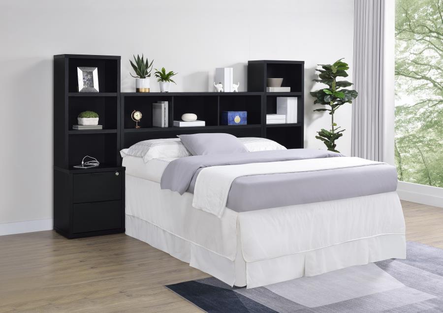 Westpark 49-inch Queen Bookcase Headboard Black-11
