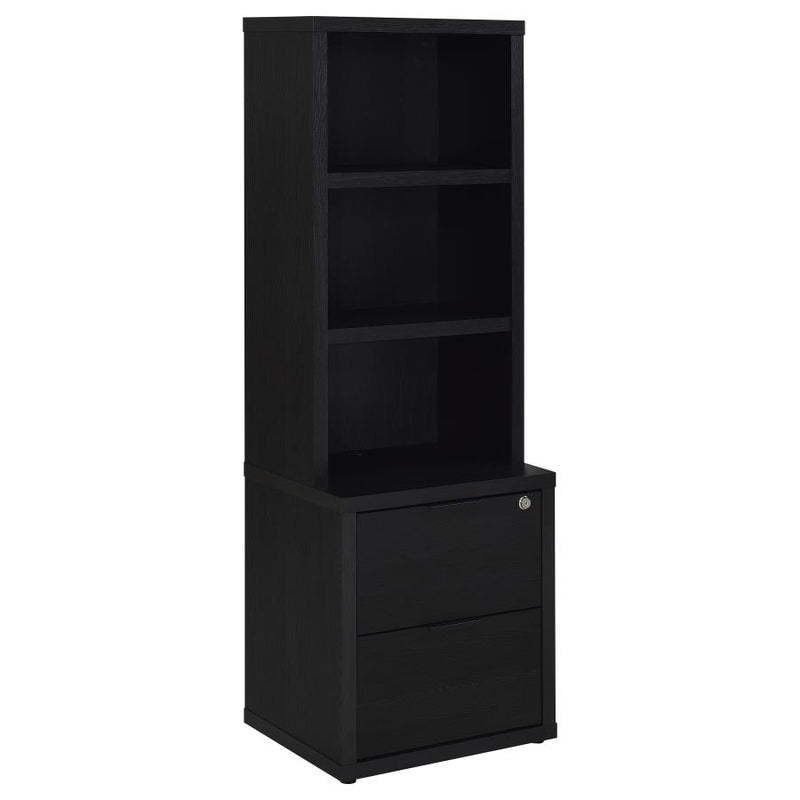 Westpark 3-piece Twin Bedroom Set Bookcase Headboard Black-zoom-