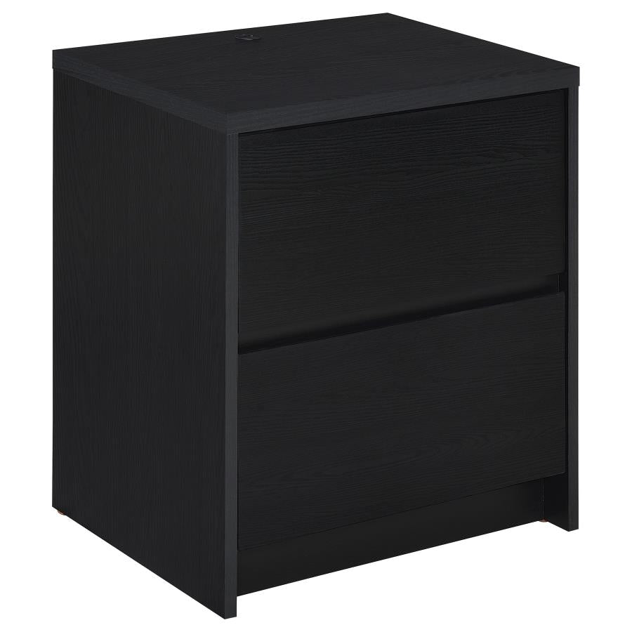Westpark 2-drawer Nightstand LED Lights and USB Black-1