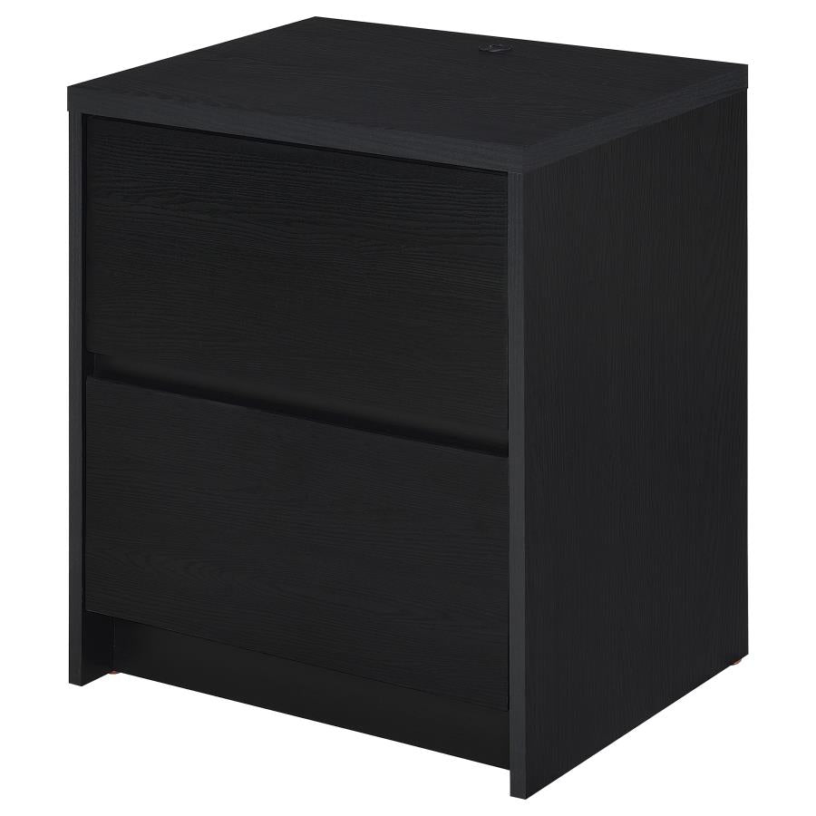 Westpark 2-drawer Nightstand LED Lights and USB Black-zoom-6