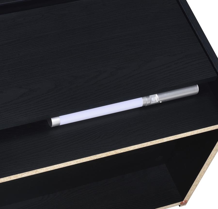 Westpark 2-drawer Nightstand LED Lights and USB Black-12