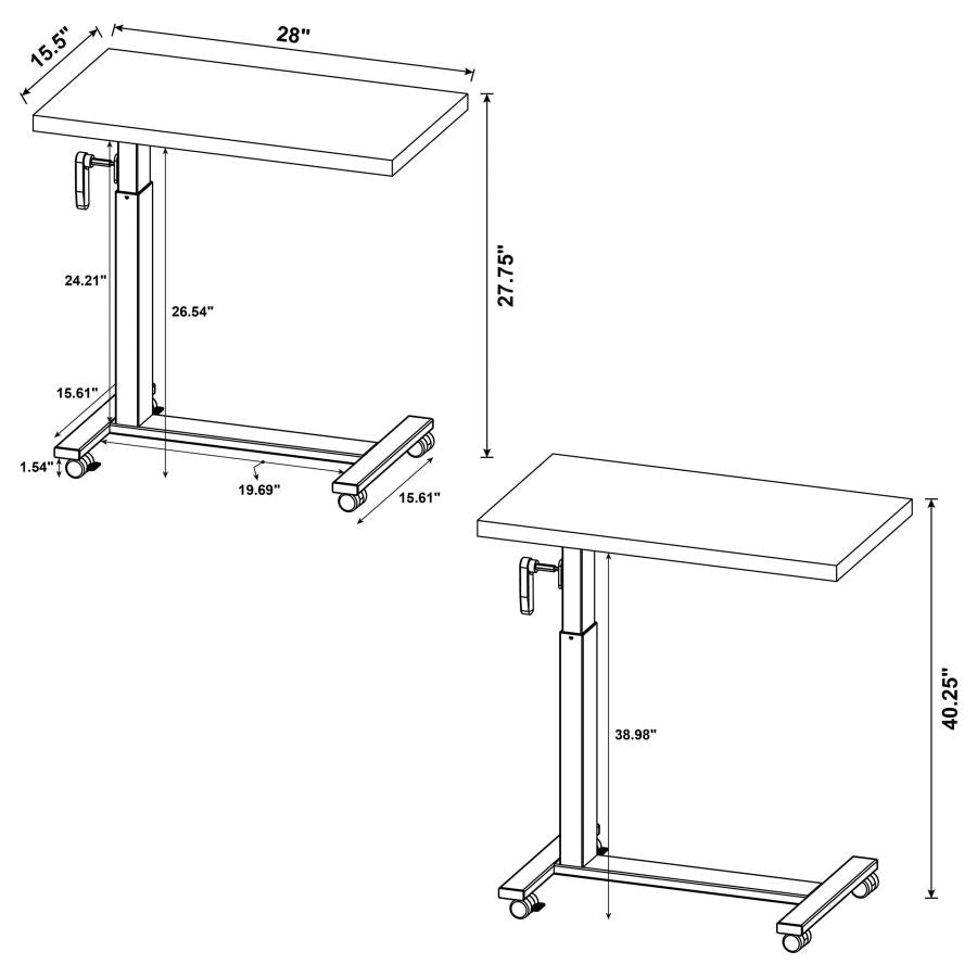 Westpark Height Adjustable Mobile Bedroom C-Table Black-zoom-15