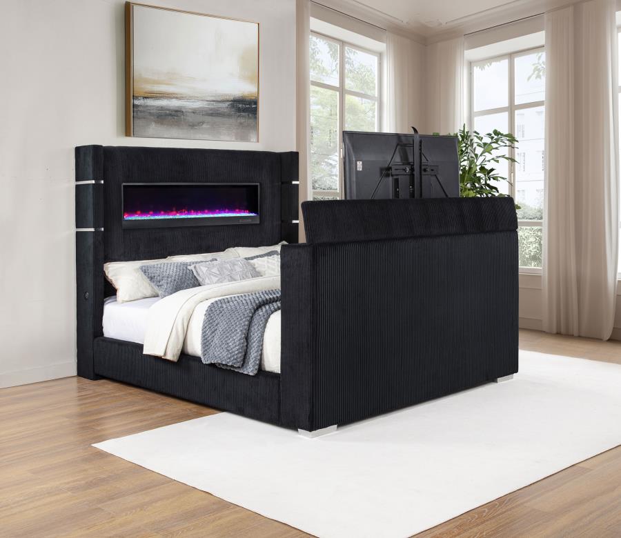 Tisdall California King Flame Visualizer TV Bed Black-3