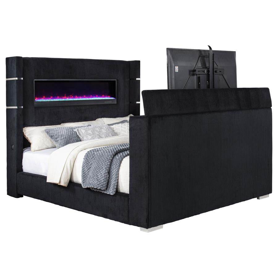 Tisdall California King Flame Visualizer TV Bed Black-zoom-4