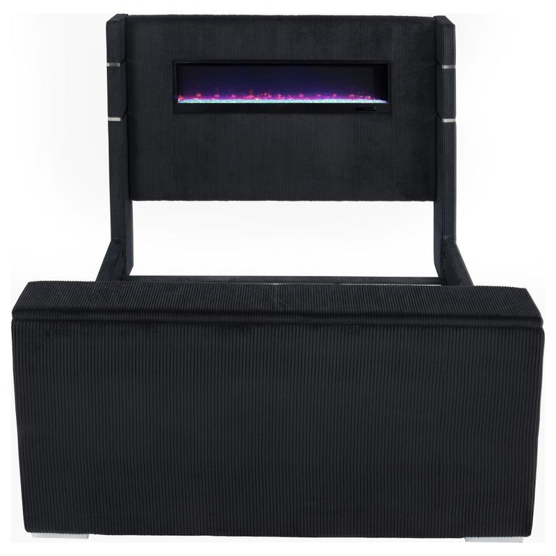 Tisdall California King Flame Visualizer TV Bed Black-zoom-