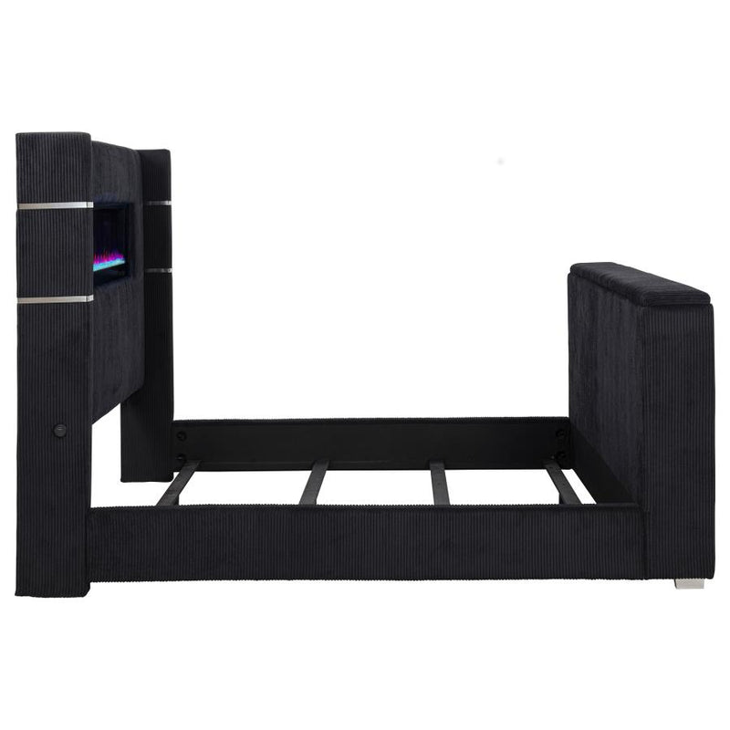 Tisdall California King Flame Visualizer TV Bed Black-zoom-