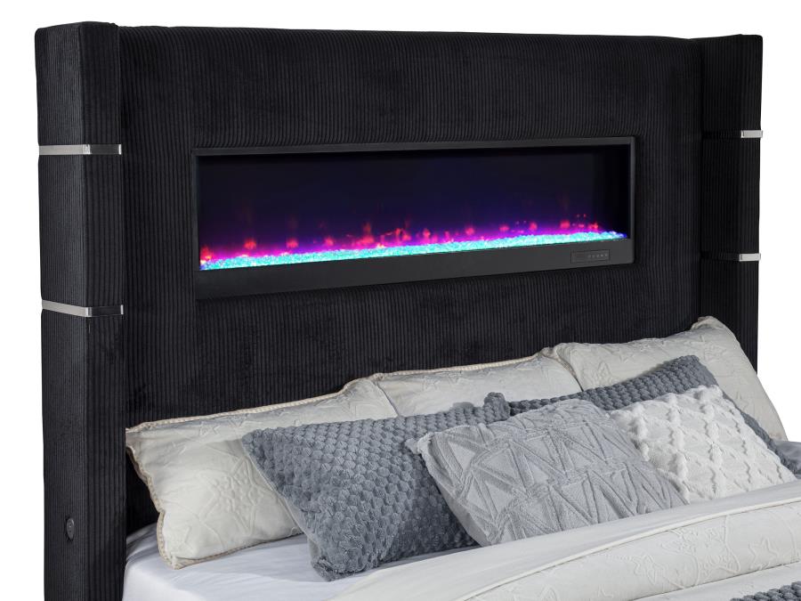 Tisdall California King Flame Visualizer TV Bed Black-zoom-9