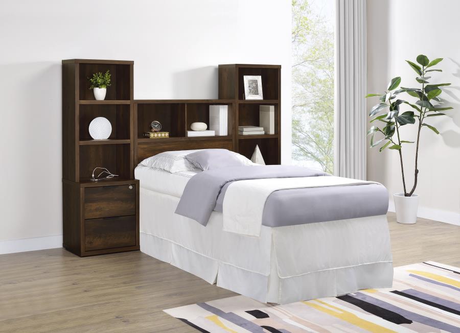 Westpark 49-inch Twin Bookcase Headboard Dark Pine-11