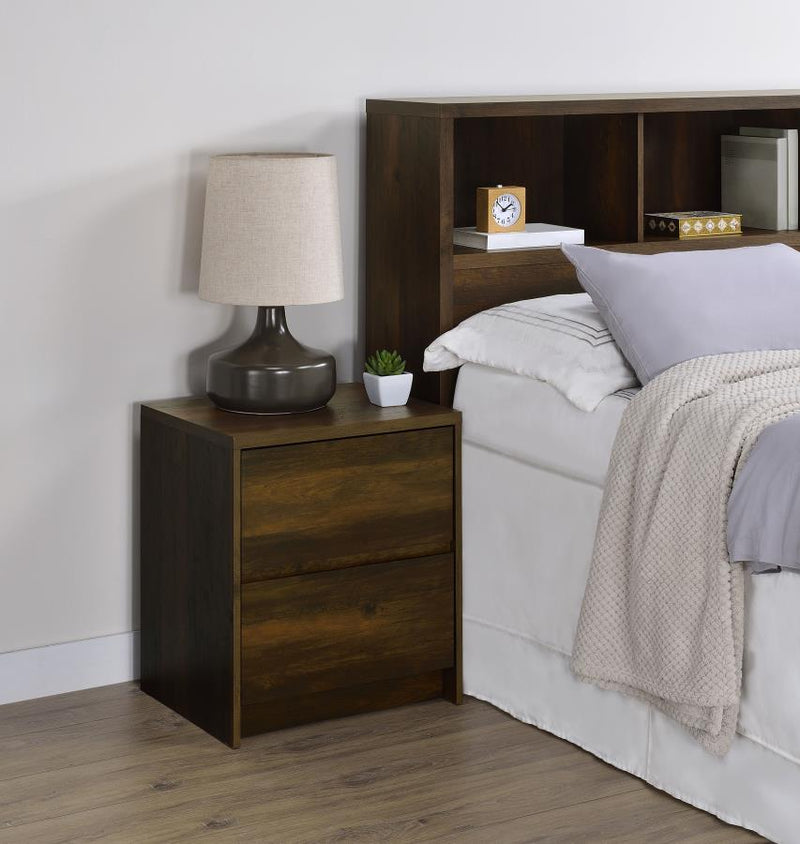 Westpark 2-drawer Nightstand LED Lights and USB Dark Pine-zoom-
