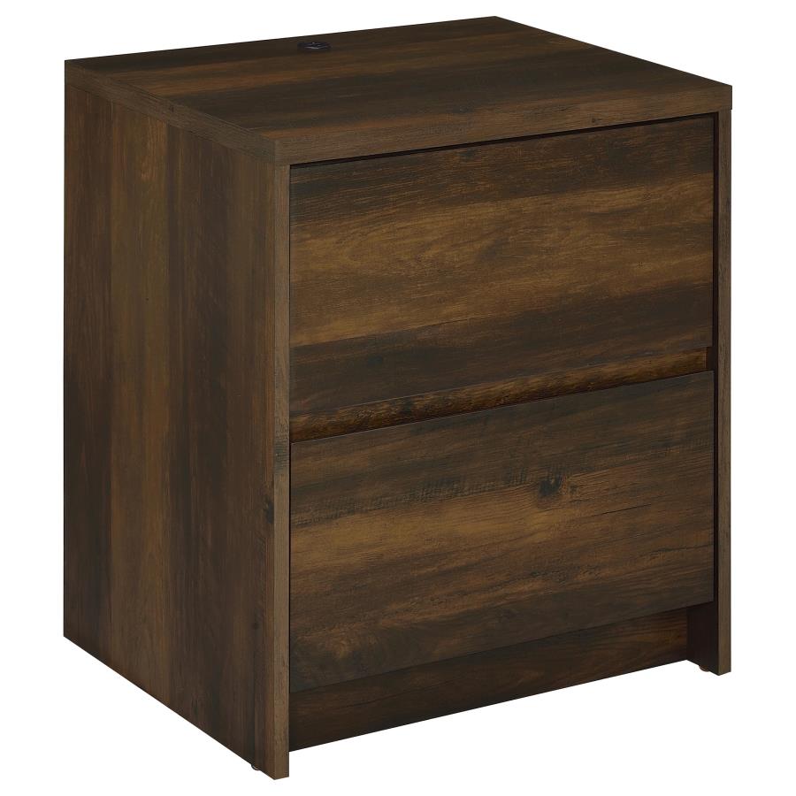 Westpark 2-drawer Nightstand LED Lights and USB Dark Pine-zoom-1