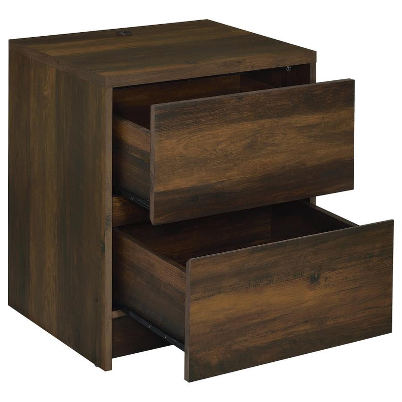 Westpark 2-drawer Nightstand LED Lights and USB Dark Pine-zoom-