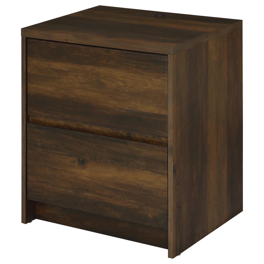 Westpark 2-drawer Nightstand LED Lights and USB Dark Pine-6