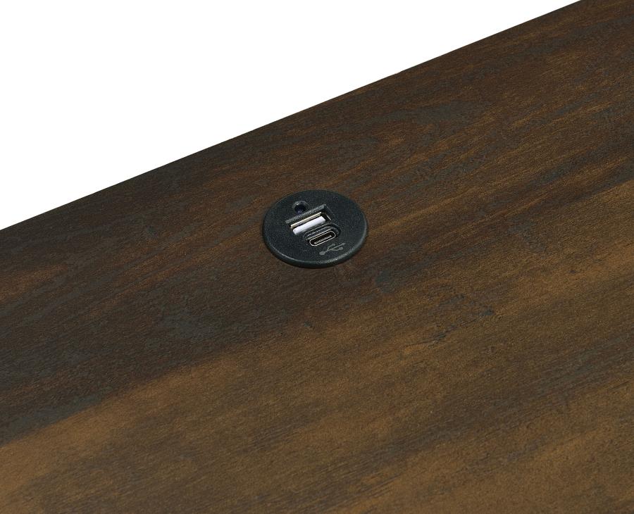 Westpark 2-drawer Nightstand LED Lights and USB Dark Pine-zoom-11