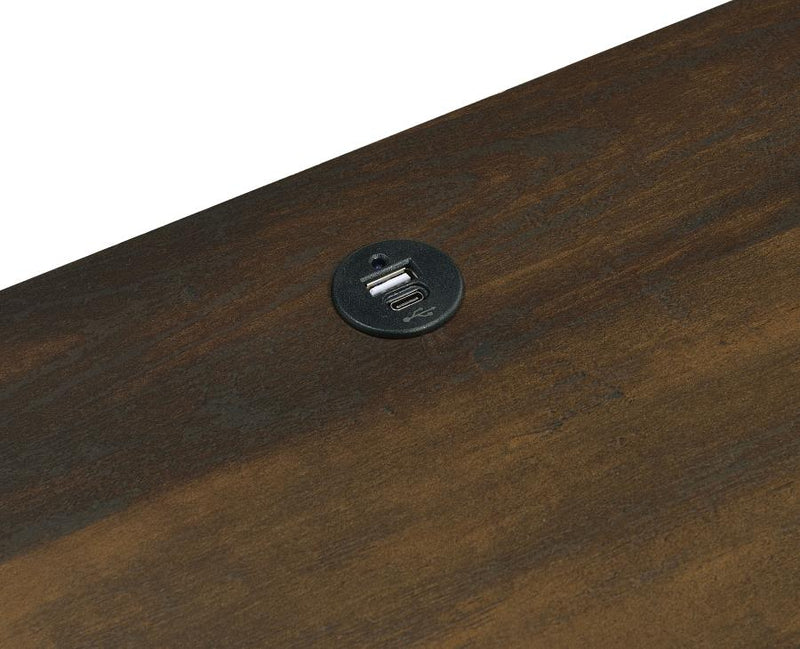 Westpark 2-drawer Nightstand LED Lights and USB Dark Pine-zoom-