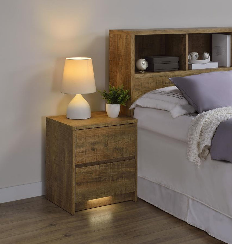 Westpark 2-drawer Nightstand LED Lights and USB Mango-zoom-