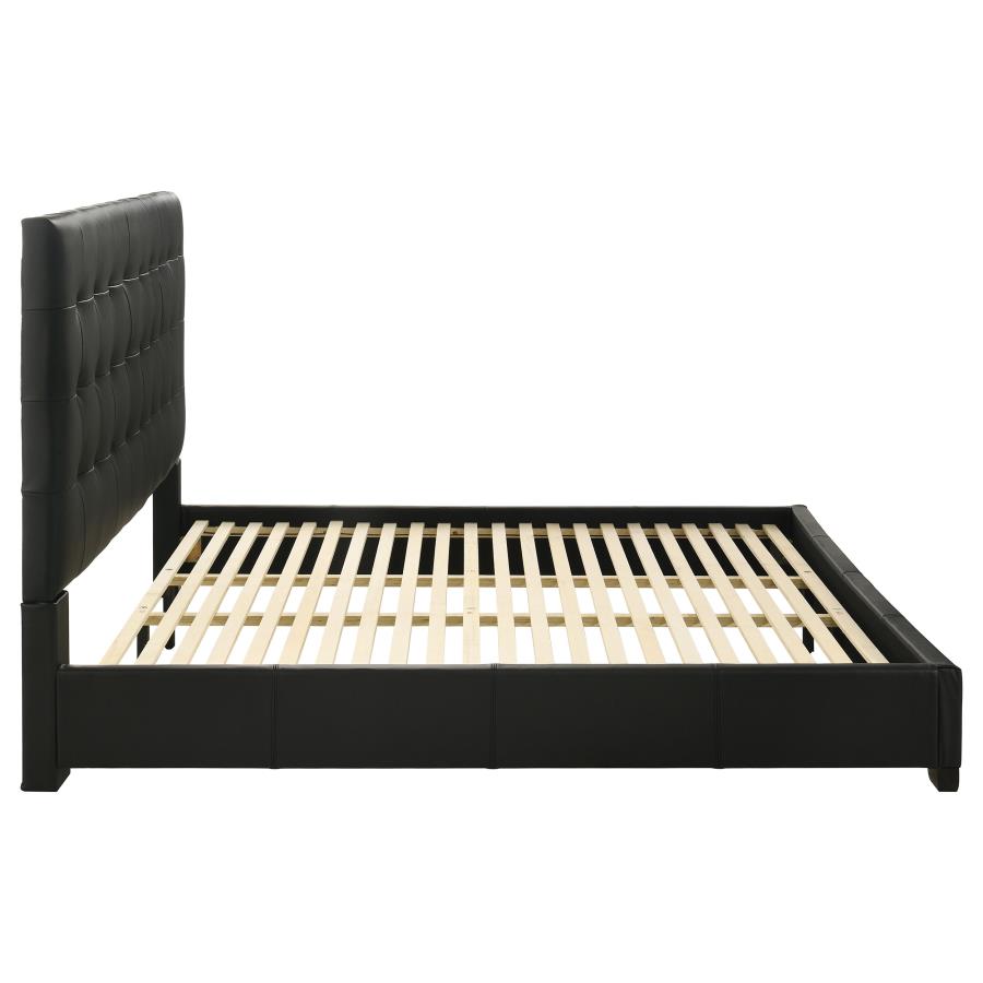 Medley Genuine Leather Eastern King Platform Bed Black-zoom-6