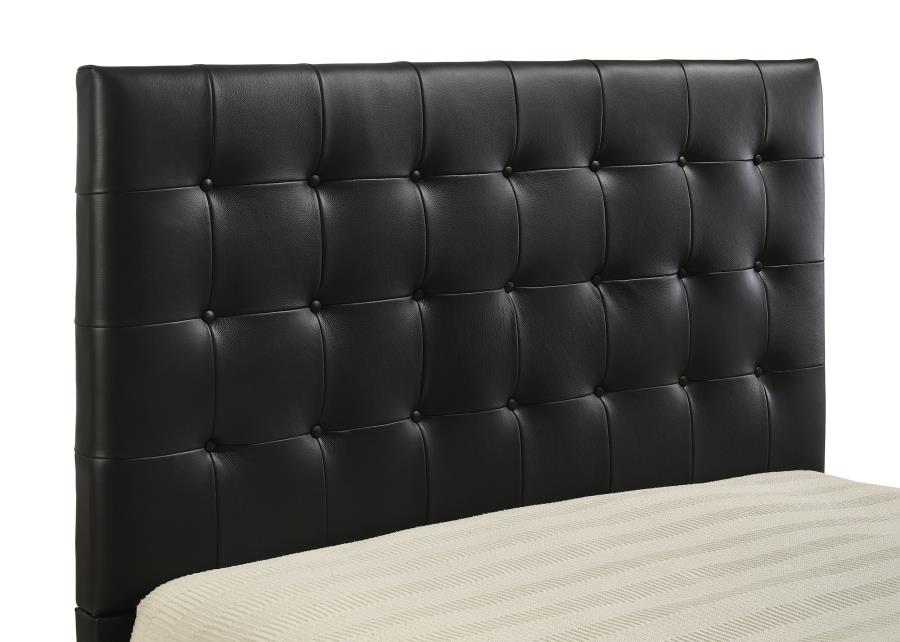 Medley Genuine Leather Queen Panel Platform Bed Black-zoom-7