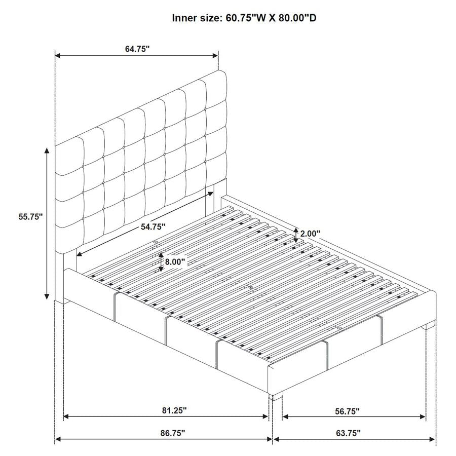 Medley Genuine Leather Queen Panel Platform Bed Black-zoom-9