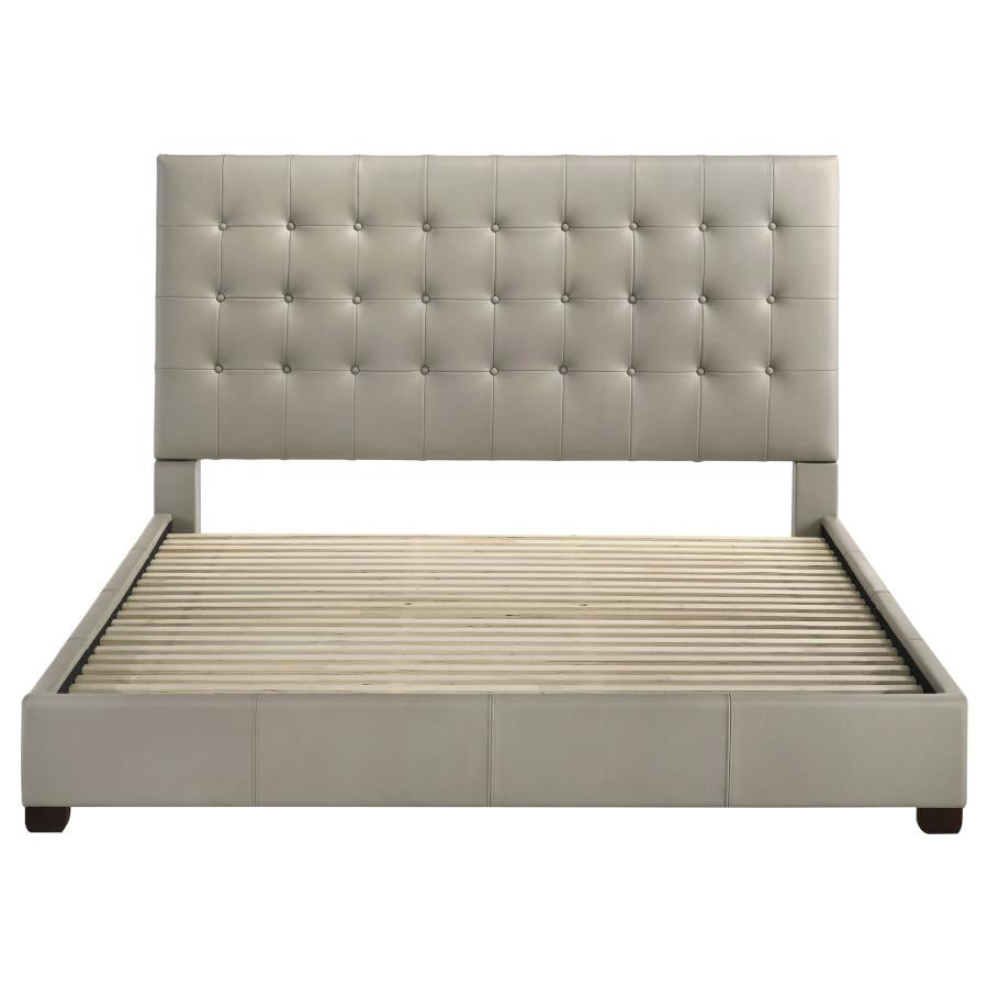 Medley Genuine Leather Eastern King Platform Bed Tan-4