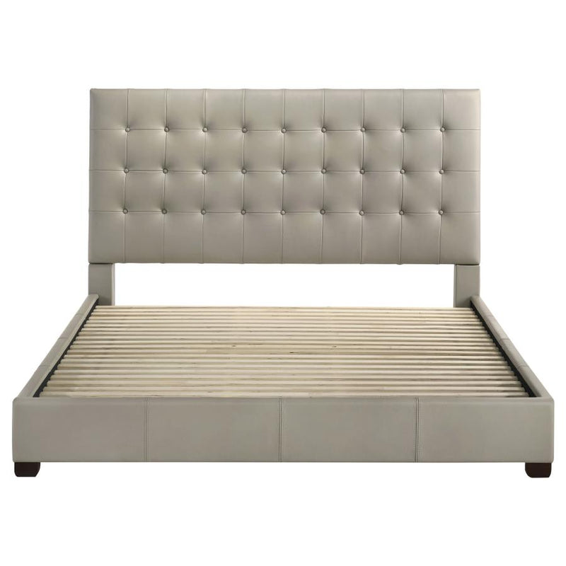 Medley Genuine Leather Eastern King Platform Bed Tan-zoom-