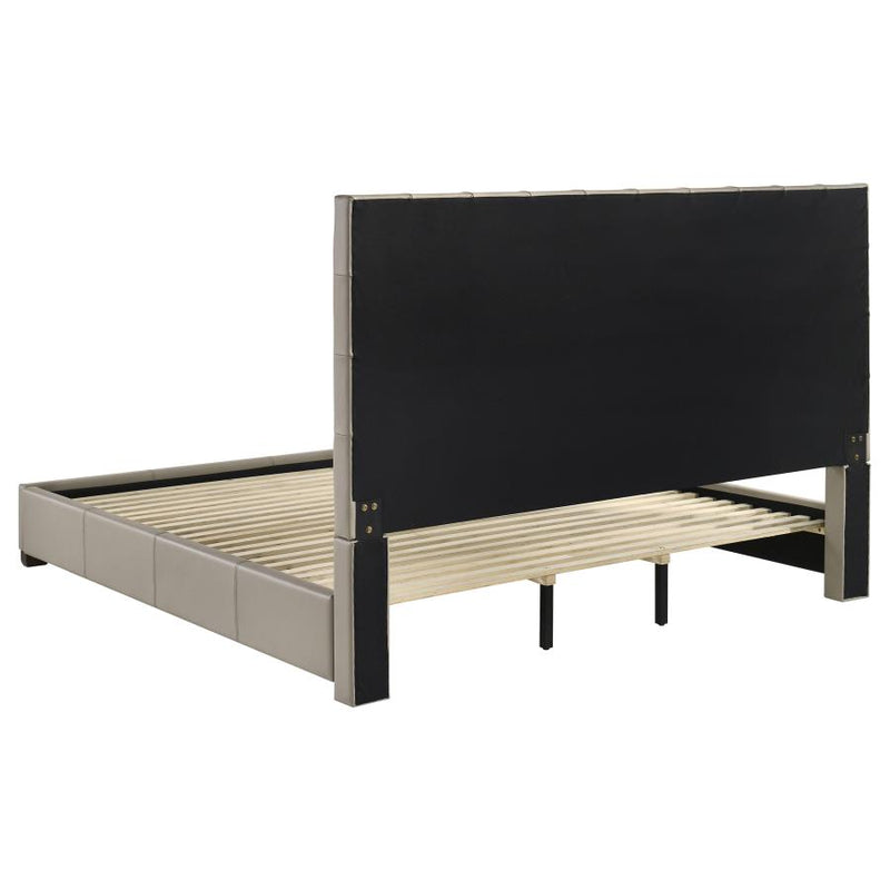Medley Genuine Leather Eastern King Platform Bed Tan-zoom-