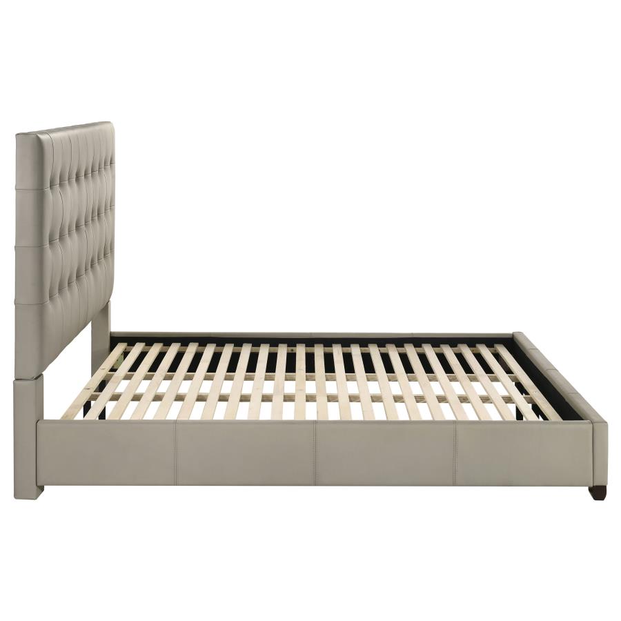 Medley Genuine Leather Eastern King Platform Bed Tan-zoom-6