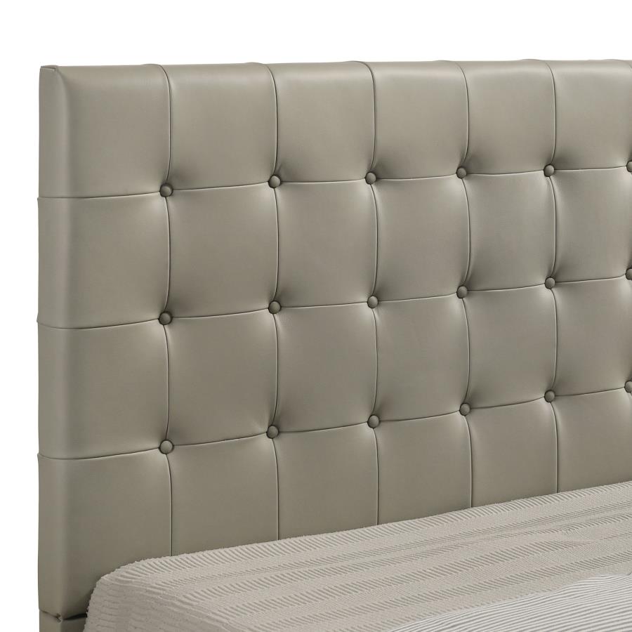 Medley Genuine Leather Eastern King Platform Bed Tan-zoom-7