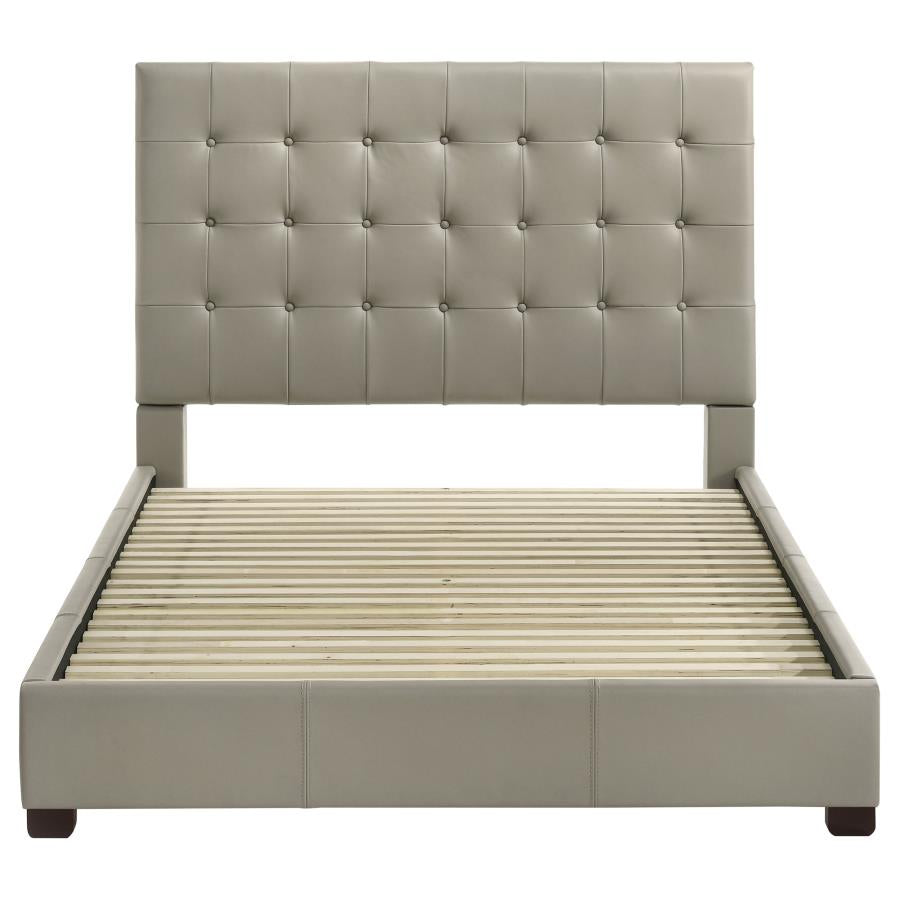 Medley Genuine Leather Queen Panel Platform Bed Tan-4