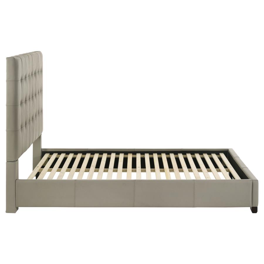 Medley Genuine Leather Queen Panel Platform Bed Tan-6
