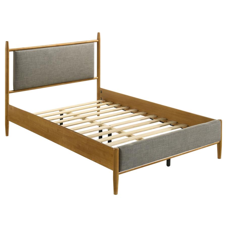 Mason 46-inch Full Panel Platform Bed Grey and Light Brown-zoom-1