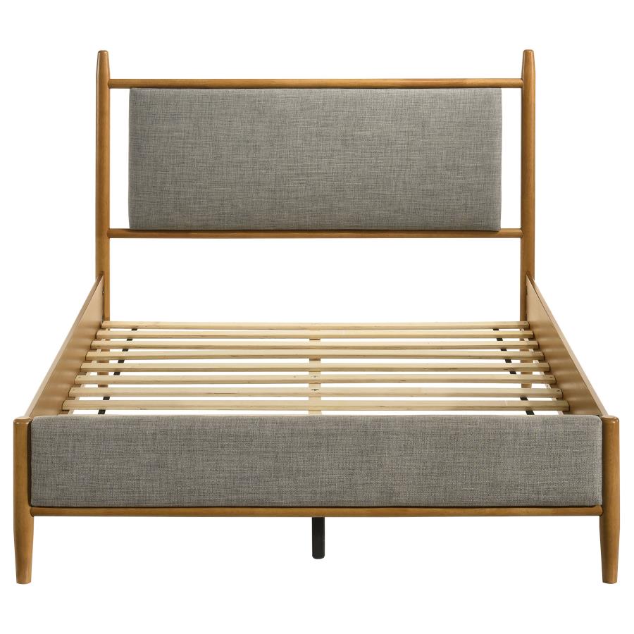 Mason 46-inch Full Panel Platform Bed Grey and Light Brown-zoom-4