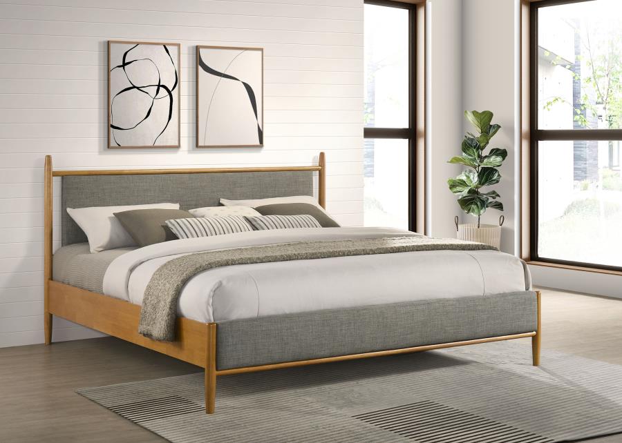 Mason 46-inch Eastern King Panel Platform Bed Light Brown-zoom-2
