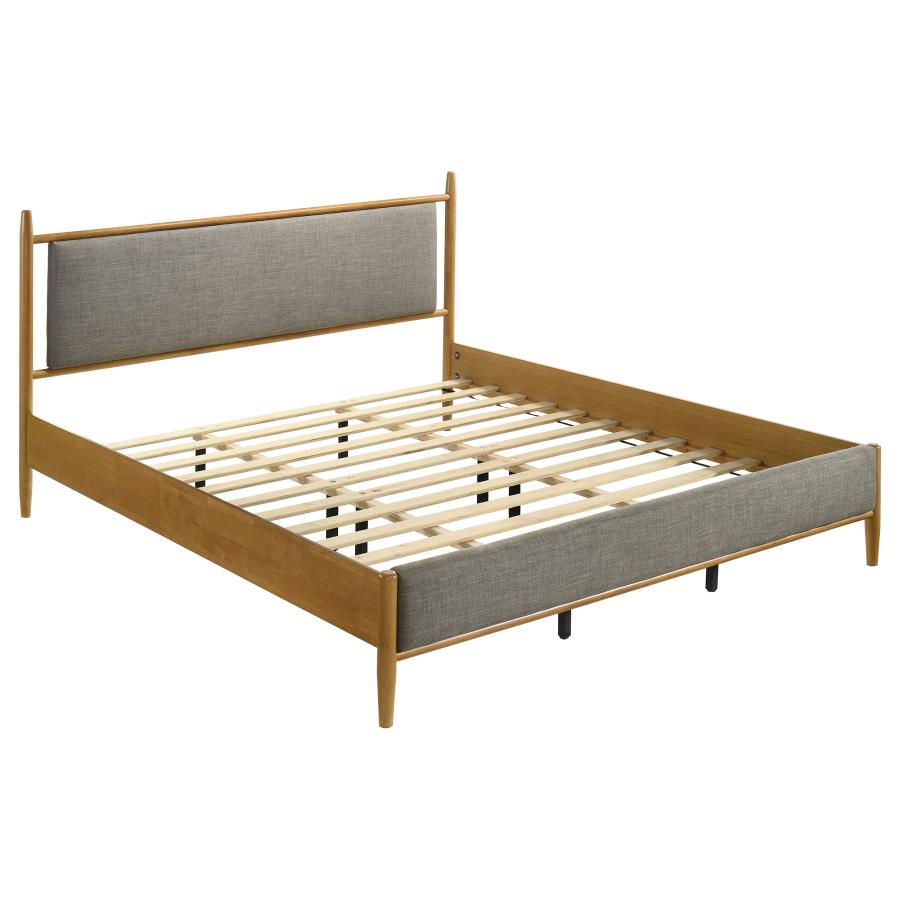 Mason 46-inch Eastern King Panel Platform Bed Light Brown-zoom-1
