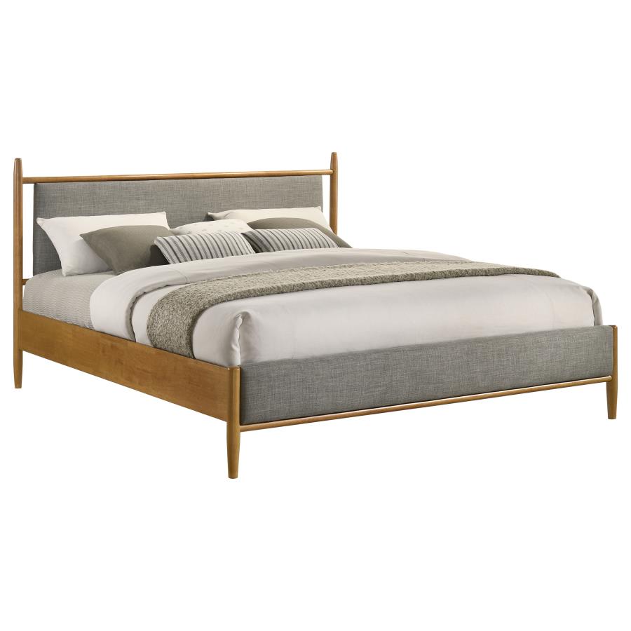 Mason 46-inch Eastern King Panel Platform Bed Light Brown-3