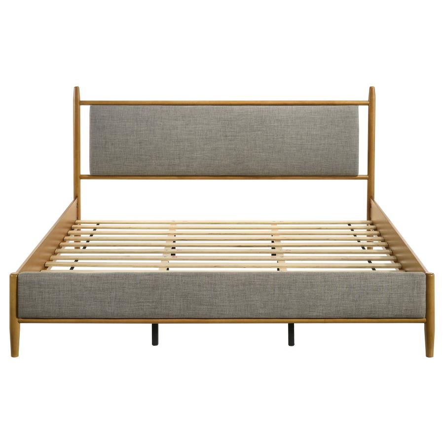Mason 46-inch Eastern King Panel Platform Bed Light Brown-4