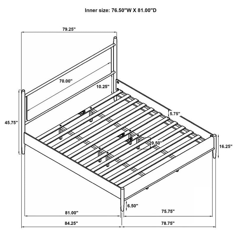 Mason 46-inch Eastern King Panel Platform Bed Light Brown-zoom-
