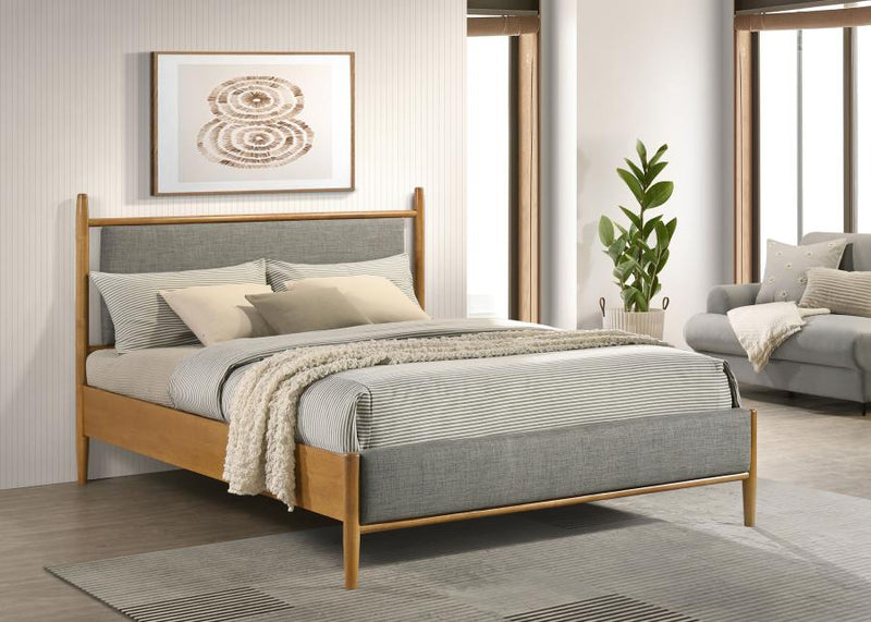 Mason 46-inch Queen Panel Platform Bed Grey and Light Brown-zoom-