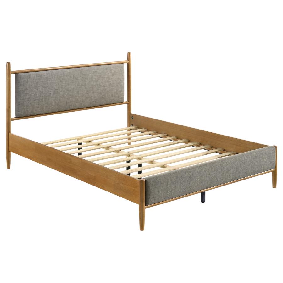 Mason 46-inch Queen Panel Platform Bed Grey and Light Brown-zoom-1