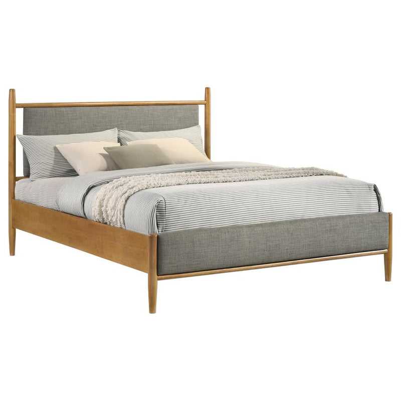Mason 46-inch Queen Panel Platform Bed Grey and Light Brown-zoom-