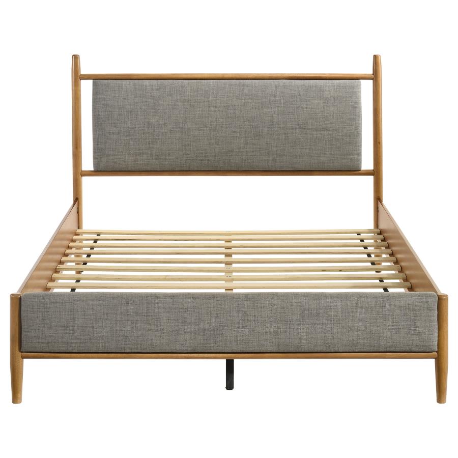 Mason 46-inch Queen Panel Platform Bed Grey and Light Brown-4