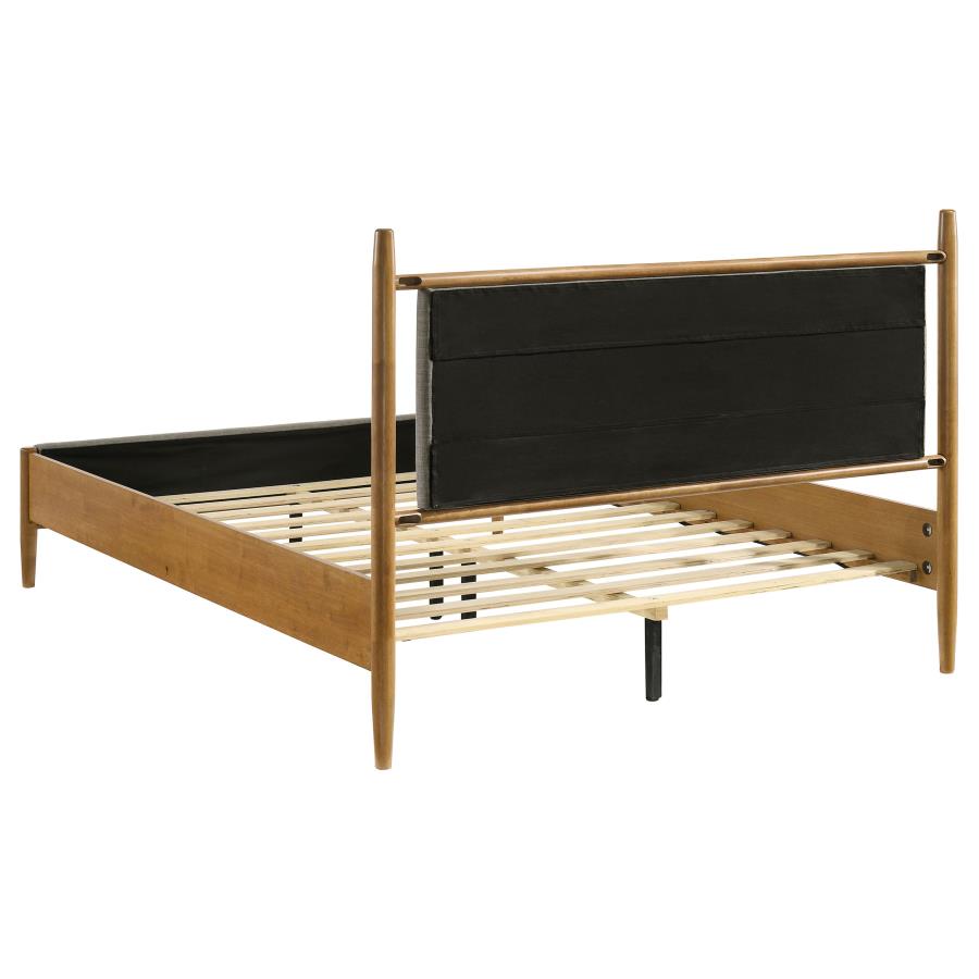 Mason 46-inch Queen Panel Platform Bed Grey and Light Brown-5