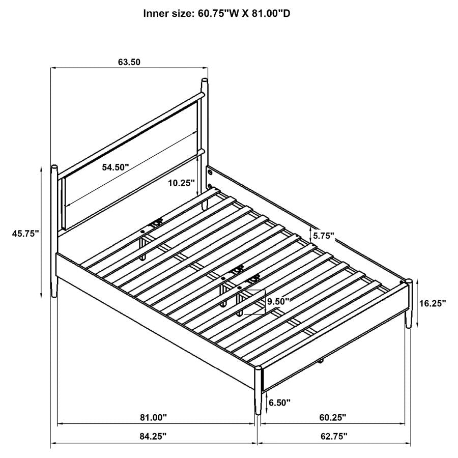 Mason 46-inch Queen Panel Platform Bed Grey and Light Brown-zoom-10