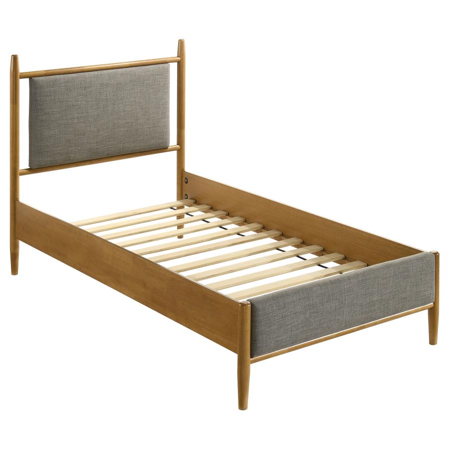 Mason 46-inch Twin Panel Platform Bed Grey and Light Brown-zoom-1